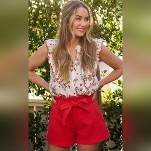 Lauren Conrad shorts paperbag waist Belted size 8 NWT